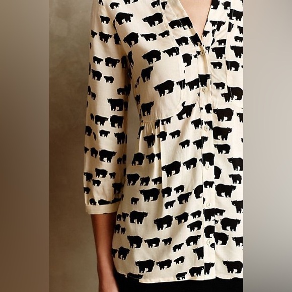 Anthropologie Bear button-down blouse Size 4 EUC - Picture 3 of 5